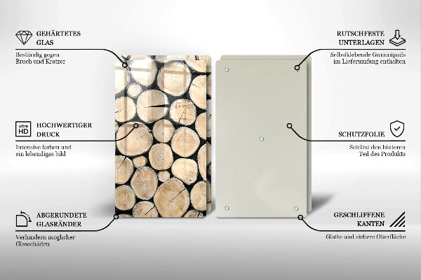 Protector pared cocina Troncos de madera