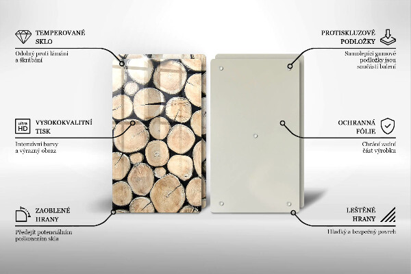 Protector pared cocina Troncos de madera