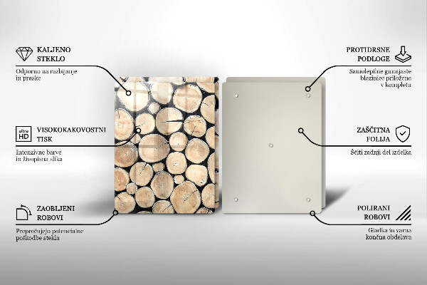 Protector pared cocina Troncos de madera