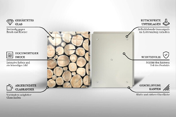 Protector pared cocina Troncos de madera