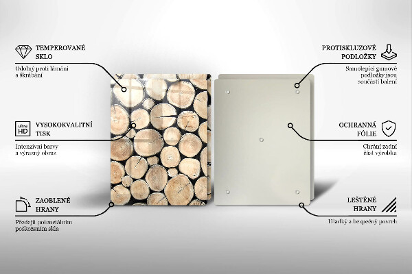 Protector pared cocina Troncos de madera