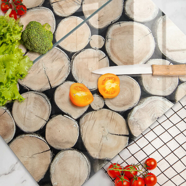 Protector pared cocina Troncos de madera