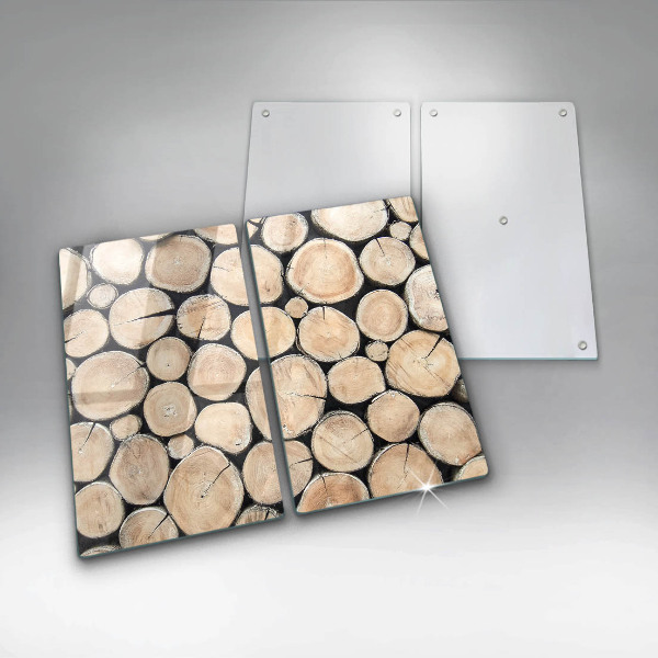 Protector pared cocina Troncos de madera