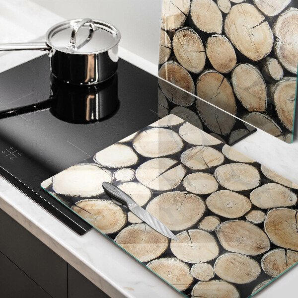 Protector pared cocina Troncos de madera