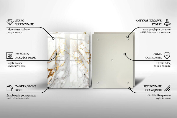 Protector pared cocina Mármol claro con oro.