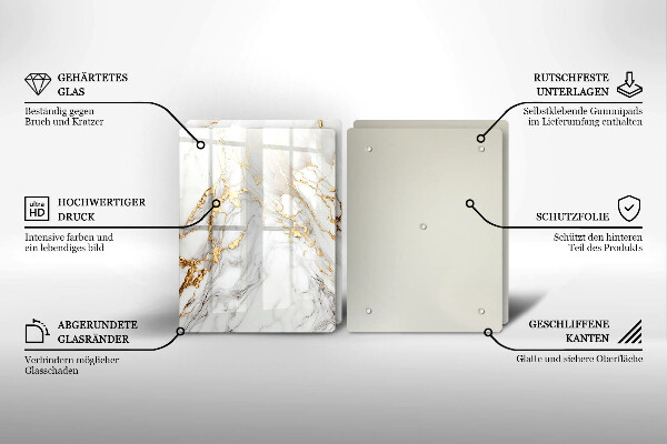 Protector pared cocina Mármol claro con oro.