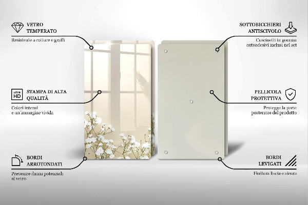 Protector pared cocina Flores boho de yeso