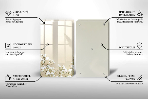 Protector pared cocina Flores boho de yeso