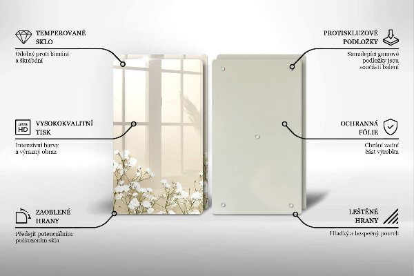 Protector pared cocina Flores boho de yeso