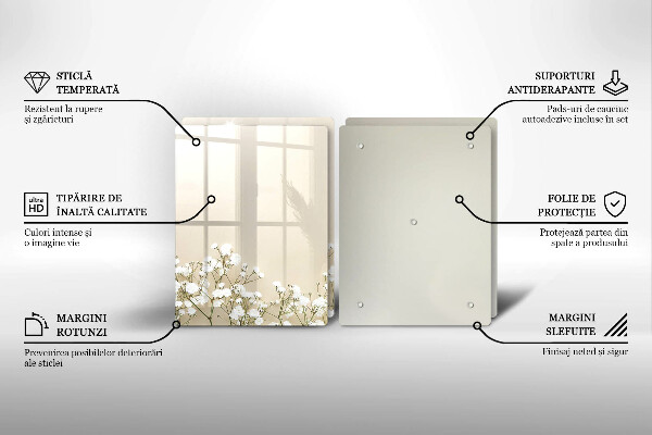 Protector pared cocina Flores boho de yeso