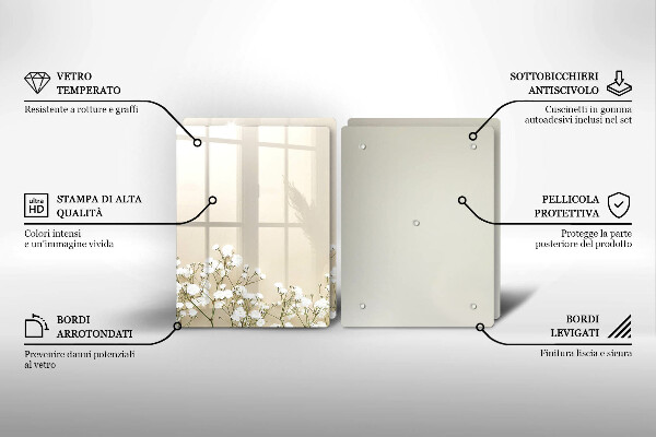 Protector pared cocina Flores boho de yeso