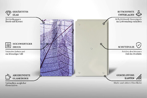 Protector pared cocina Hojas con venas