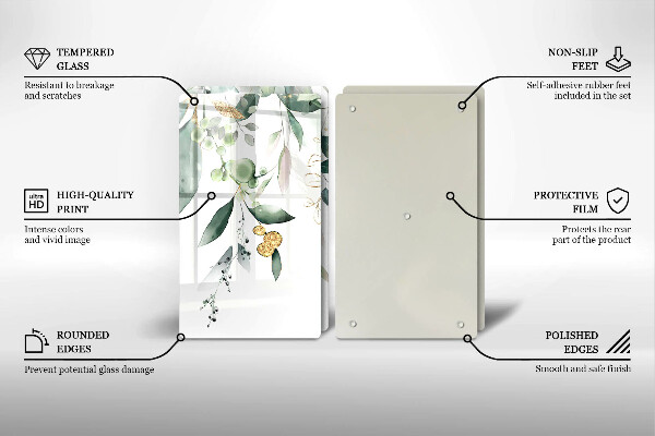 Protector pared cocina Hojas de acuarela