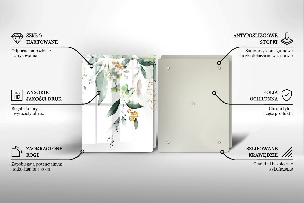 Protector pared cocina Hojas de acuarela