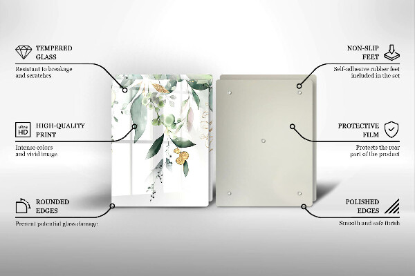 Protector pared cocina Hojas de acuarela