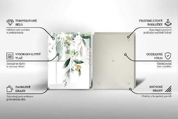 Protector pared cocina Hojas de acuarela