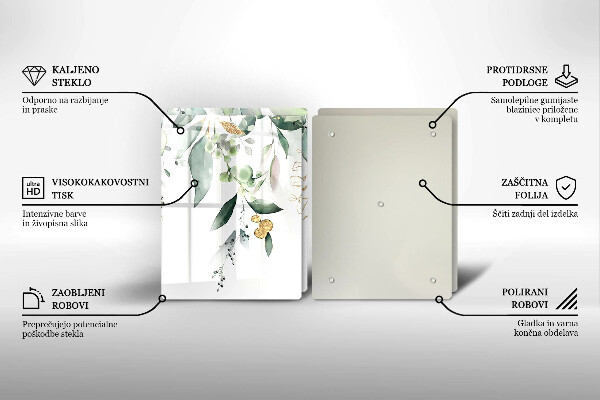 Protector pared cocina Hojas de acuarela