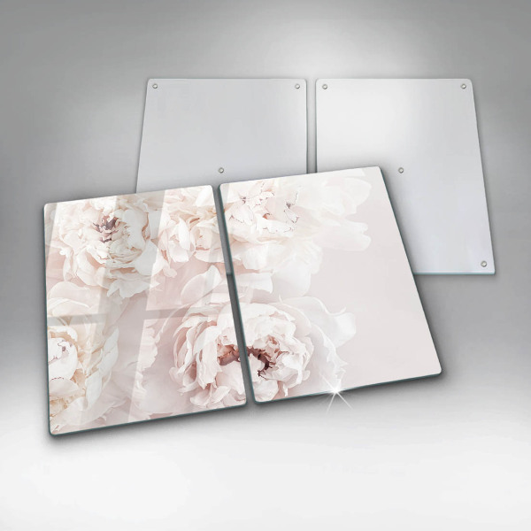 Protector pared cocina Peonías pastel