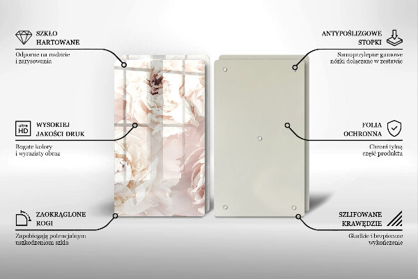 Protector pared cocina Peonías pastel