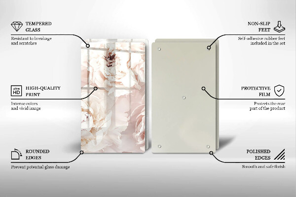 Protector pared cocina Peonías pastel