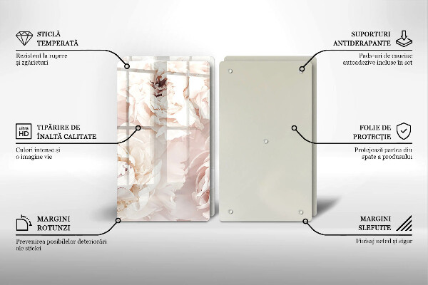 Protector pared cocina Peonías pastel