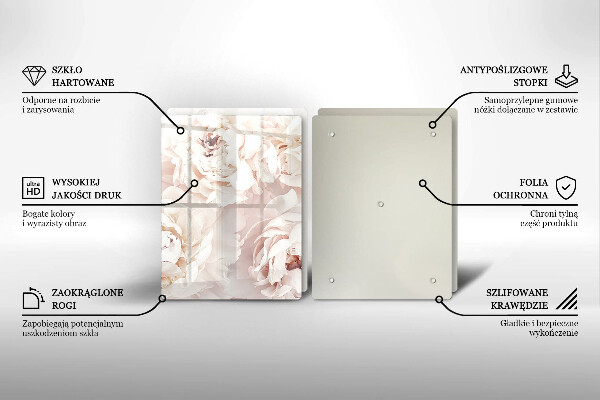 Protector pared cocina Peonías pastel