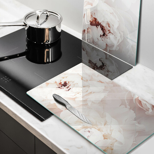 Protector pared cocina Peonías pastel