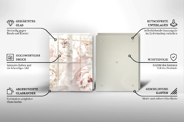 Protector pared cocina Peonías pastel