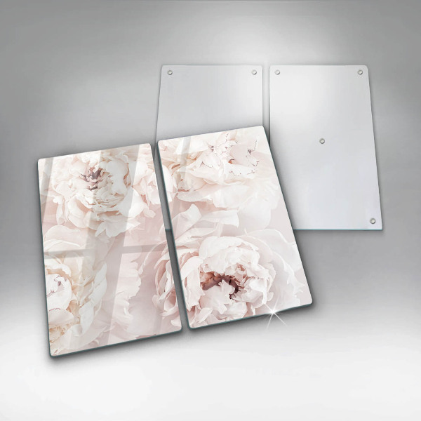 Protector pared cocina Peonías pastel