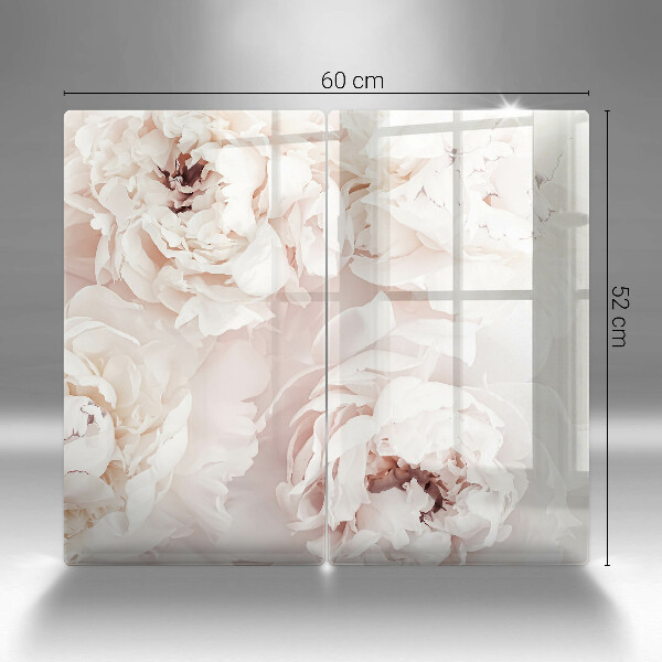 Protector pared cocina Peonías pastel