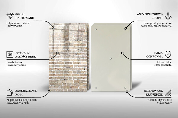 Protector pared cocina Pared de ladrillo brillante