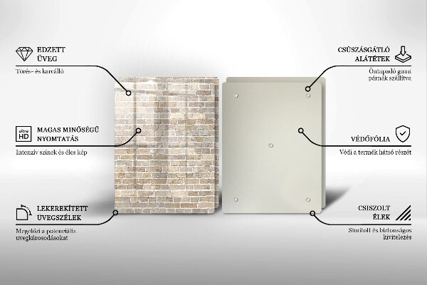 Protector pared cocina Pared de ladrillo brillante