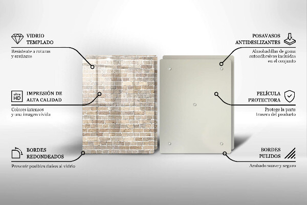 Protector pared cocina Pared de ladrillo brillante