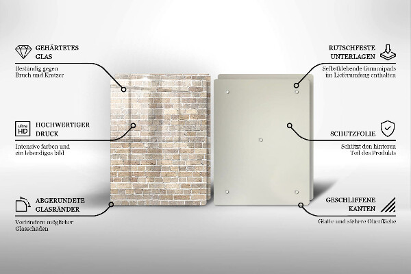 Protector pared cocina Pared de ladrillo brillante