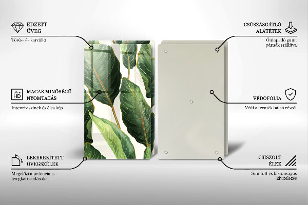 Protector pared cocina Hojas de banana