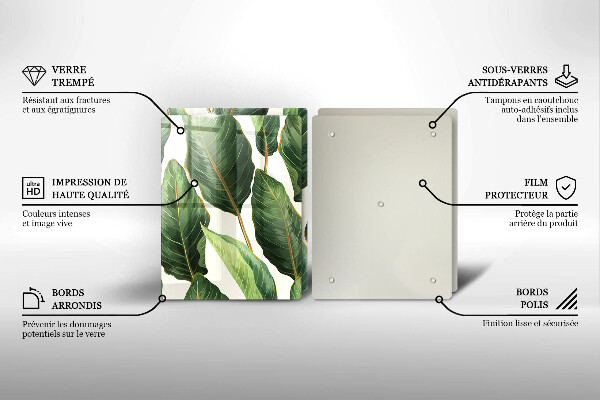 Protector pared cocina Hojas de banana