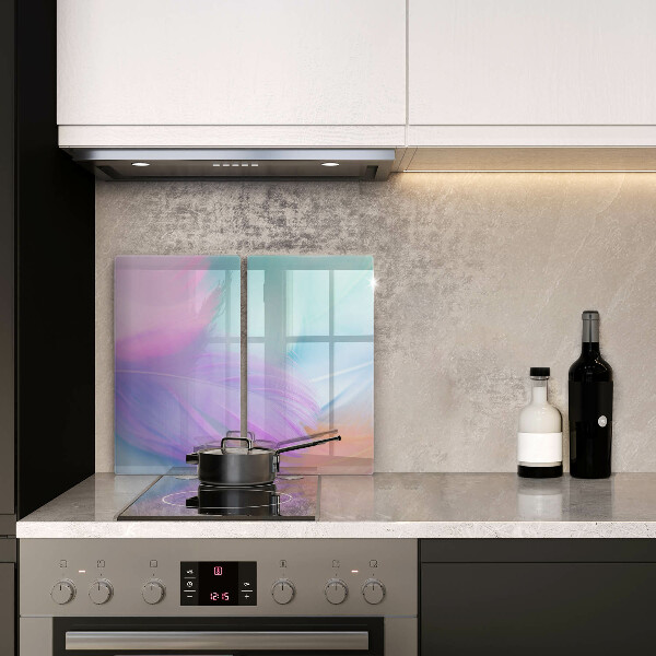 Protector pared cocina Plumas pasteles