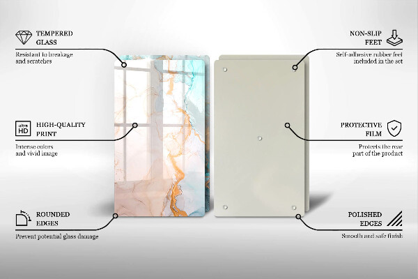 Protector pared cocina Abstracción de mármol