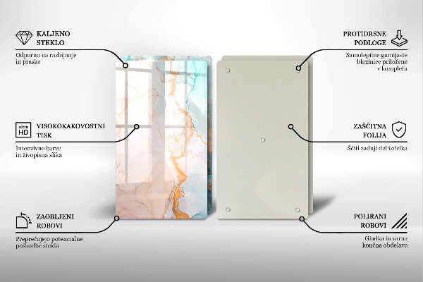 Protector pared cocina Abstracción de mármol