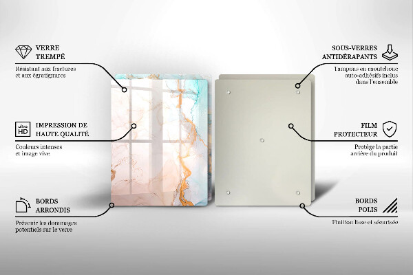 Protector pared cocina Abstracción de mármol