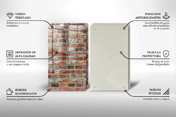 Protector pared cocina Antiguo muro de ladrillo