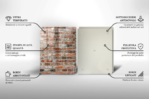 Protector pared cocina Antiguo muro de ladrillo