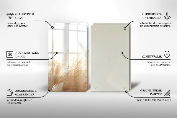 Protector pared cocina Hierba de la pampa