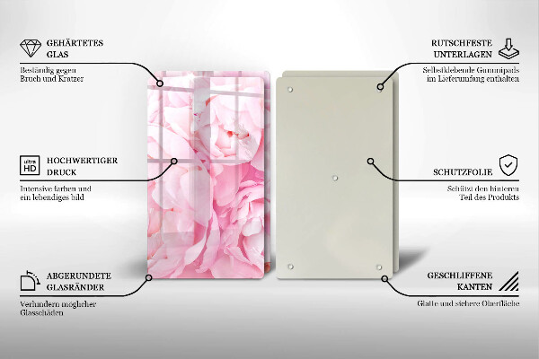 Protector pared cocina Peonías delicadas