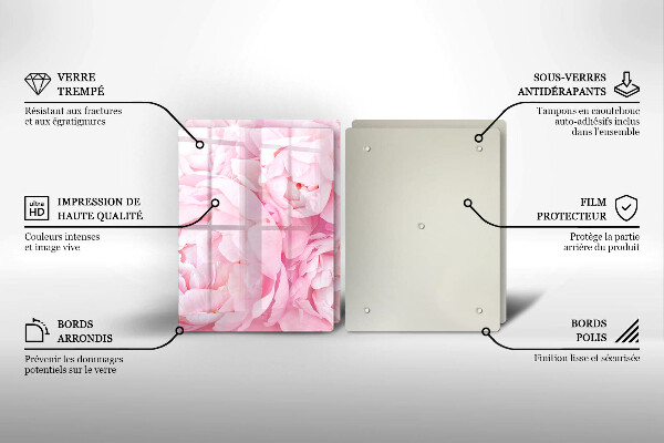 Protector pared cocina Peonías delicadas