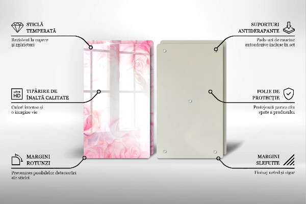 Protector pared cocina Fondo de rosas delicadas