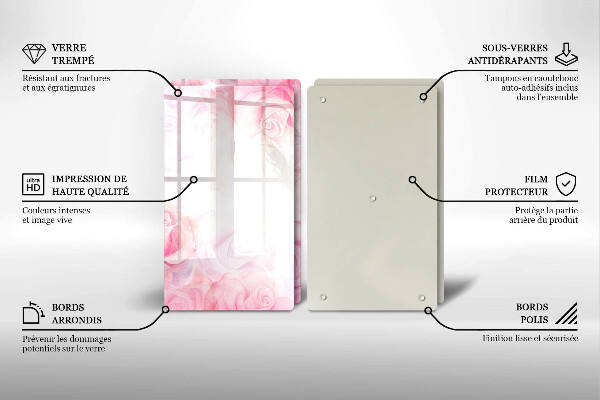 Protector pared cocina Fondo de rosas delicadas