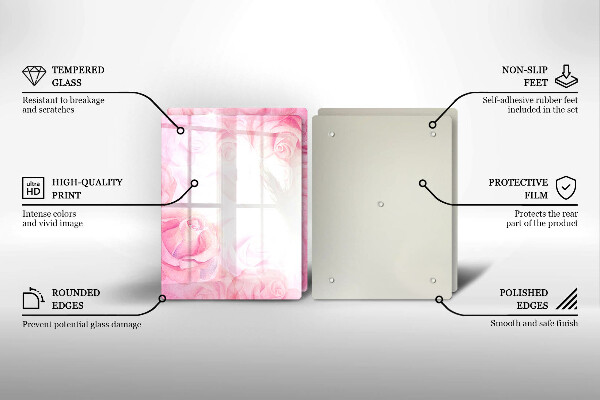 Protector pared cocina Fondo de rosas delicadas