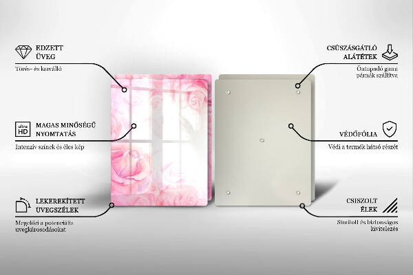 Protector pared cocina Fondo de rosas delicadas