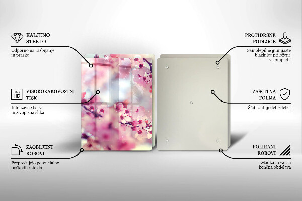 Protector pared cocina Flores de manzana de la naturaleza